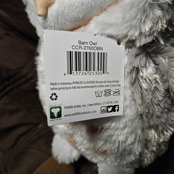 โSOLDโ Wildlife Artists Conservation Critters Owl Stuffed Plush Animal Toy - NWT - Picture 5 of 5